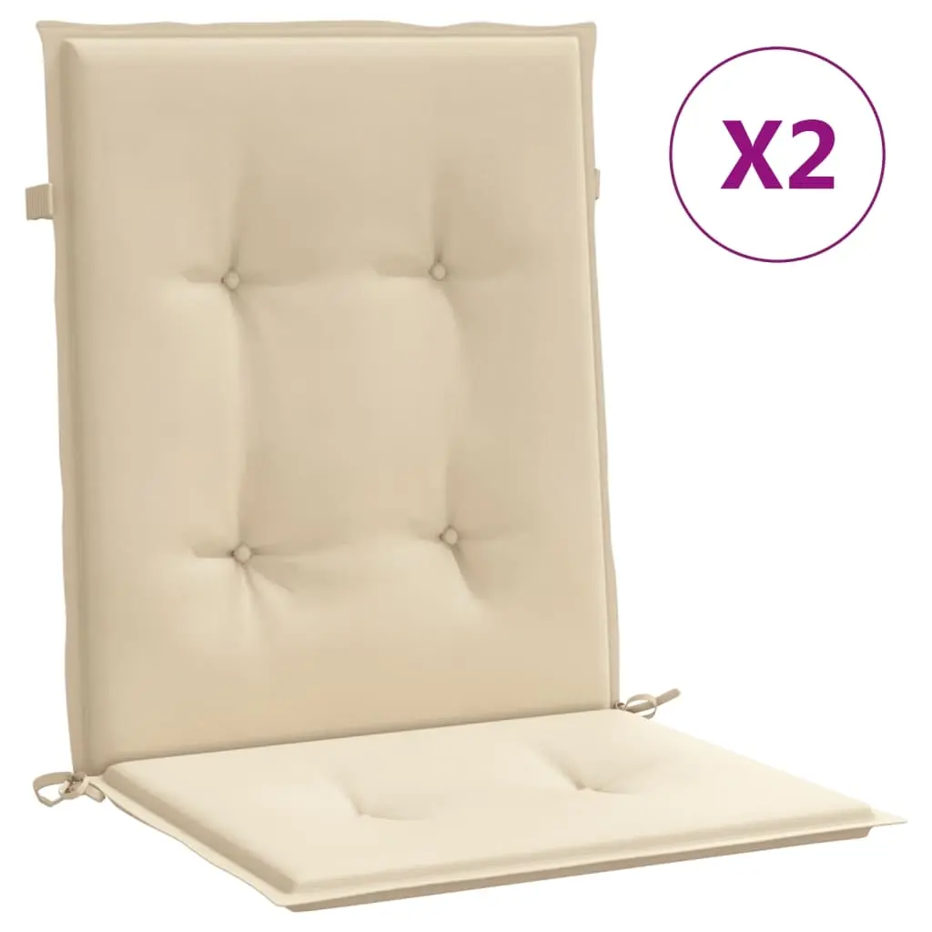Garden Lowback Chair Cushions 2 pcs Beige 100x50x3 cm Oxford Fabric 47564 - Home & Garden