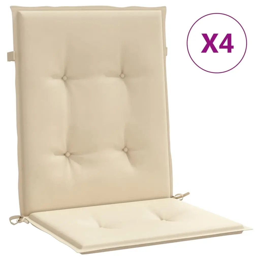 Garden Lowback Chair Cushions 4 pcs Beige 100x50x3 cm Oxford Fabric 47565 - Home & Garden