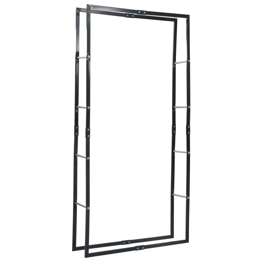 Firewood Rack Black 100x25x200 cm Steel 286286 - Home & Garden