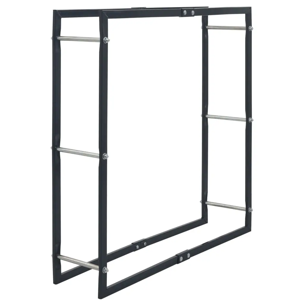 Firewood Rack Black 100x25x100 cm Steel 286288 - Home & Garden