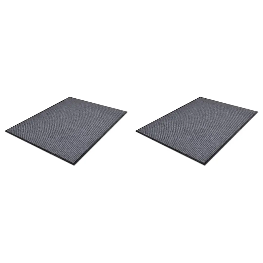PVC Door Mats 2 pcs Grey 90x60 cm 278748 - Home & Garden