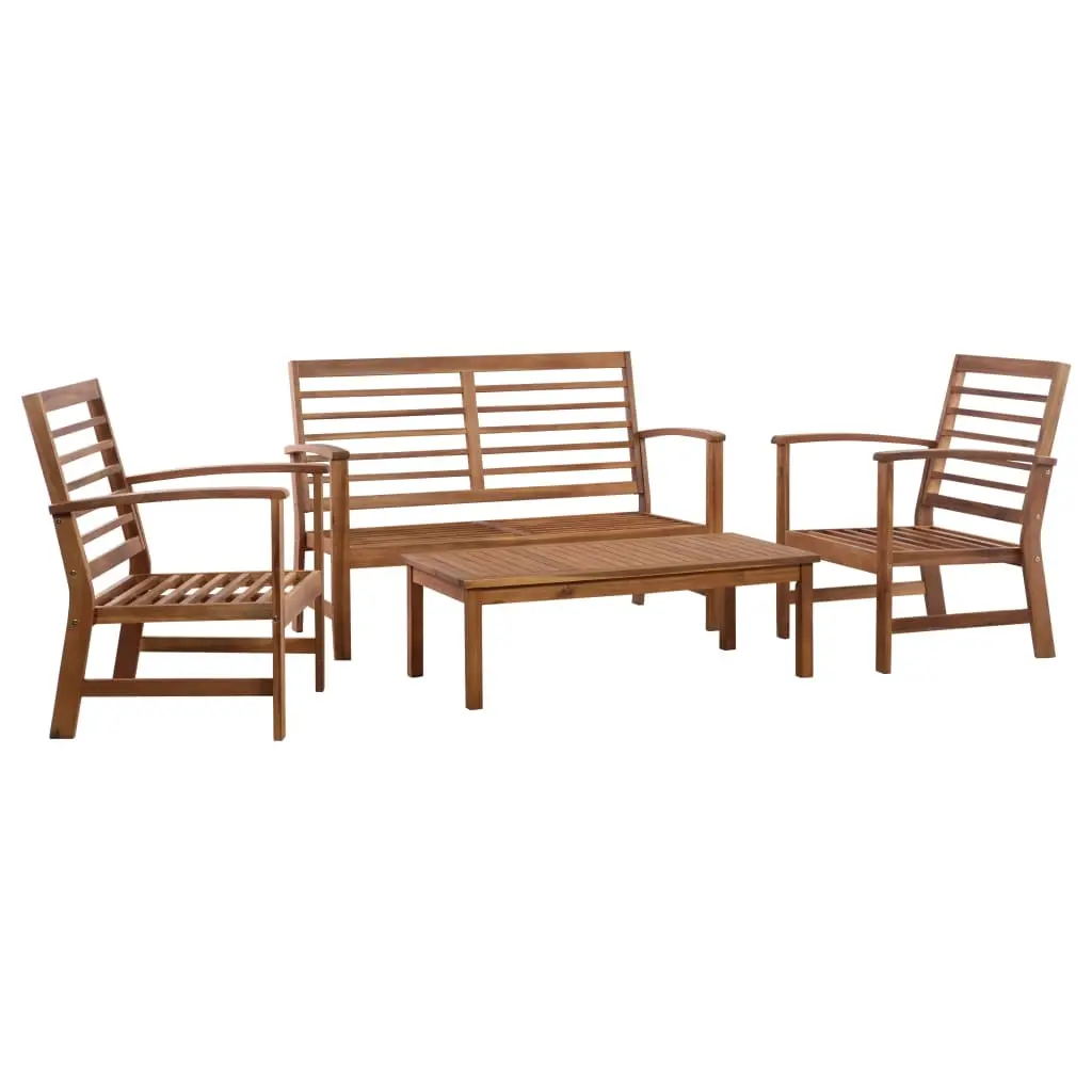 4 Piece Garden Lounge Set Solid Acacia Wood 47282 - Furniture