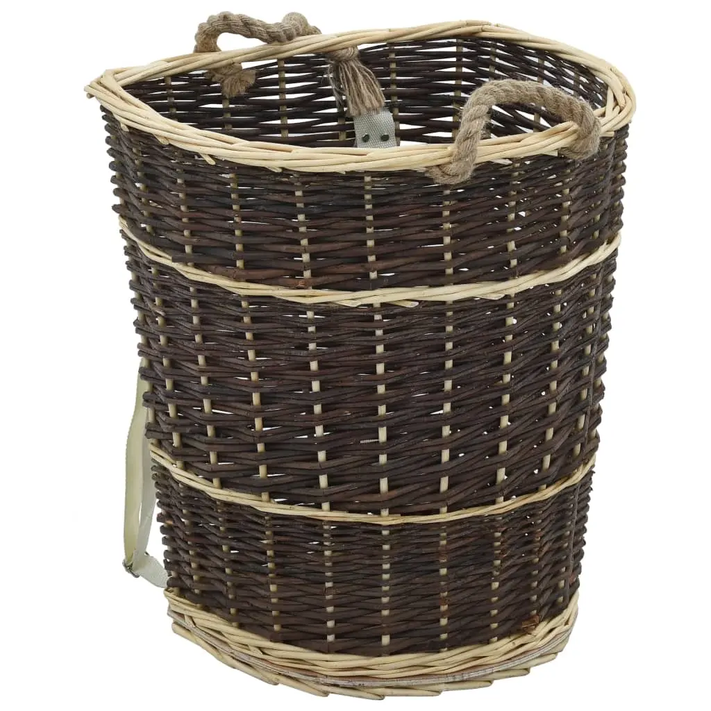 Firewood Backpack with Carrying Belts 44.5x37x50 cm Natural Willow 286973 - Home & Garden