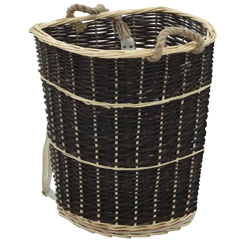 Firewood Backpack with Carrying Belts 57x51x69 cm Natural Willow 286975 - Home & Garden
