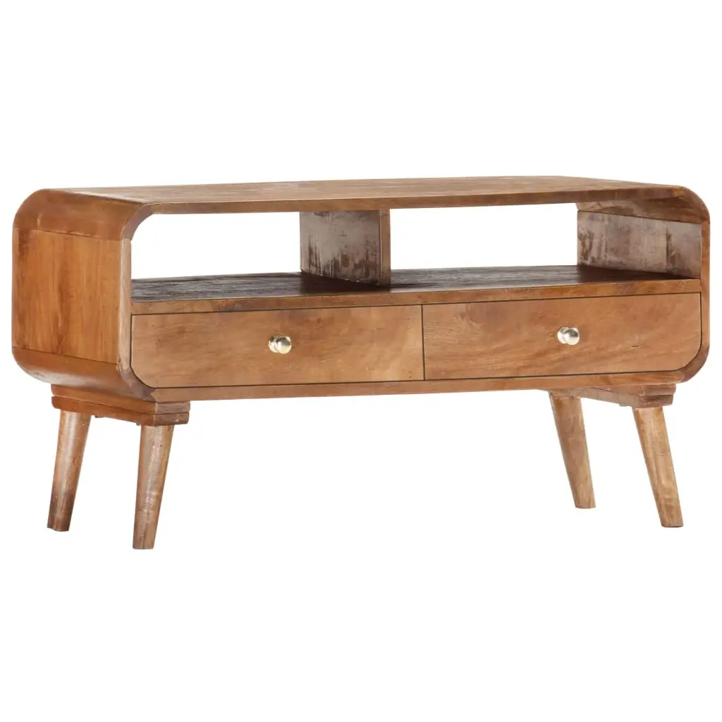 TV Cabinet 90x35x47 cm Solid Mango Wood 285852 - Furniture