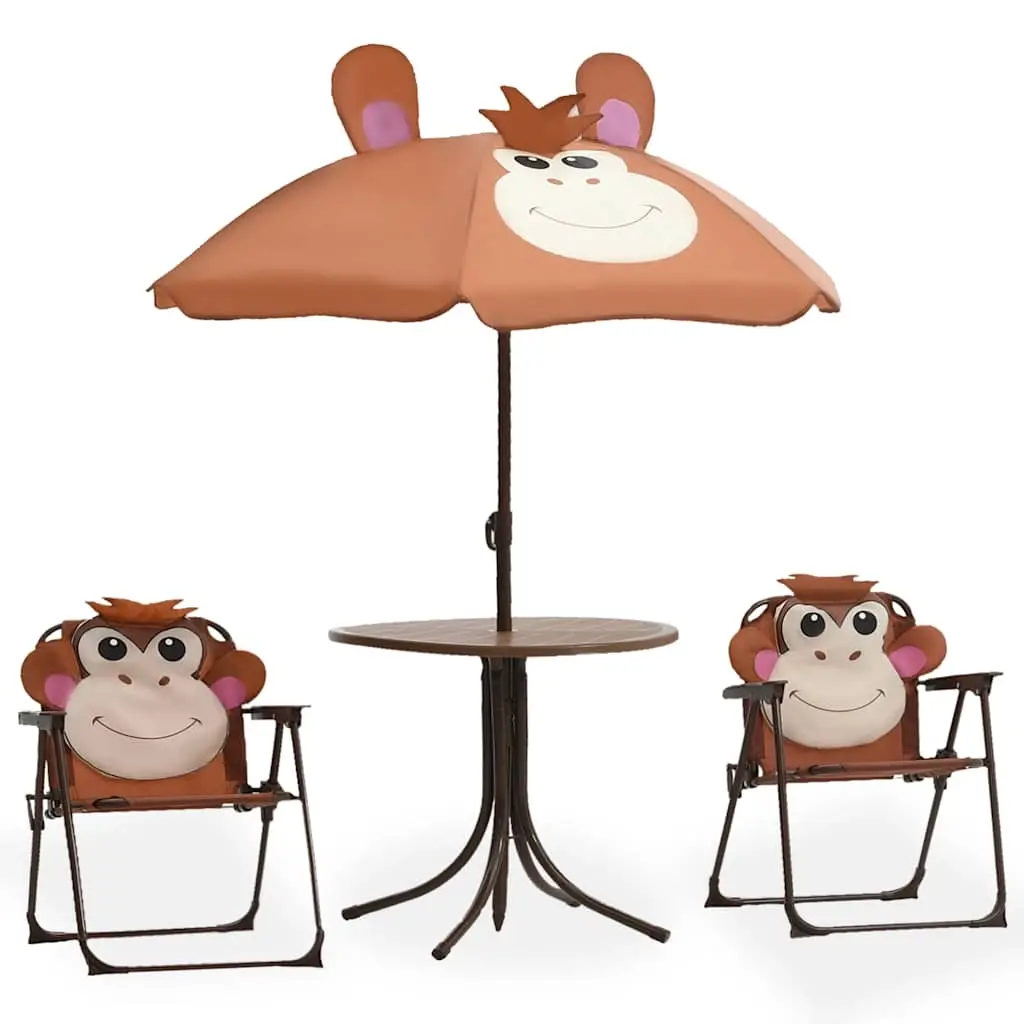 3 Piece Kids' Garden Bistro Set with Parasol Brown 48099 - Up to 70% Off Kids & Baby Furniture