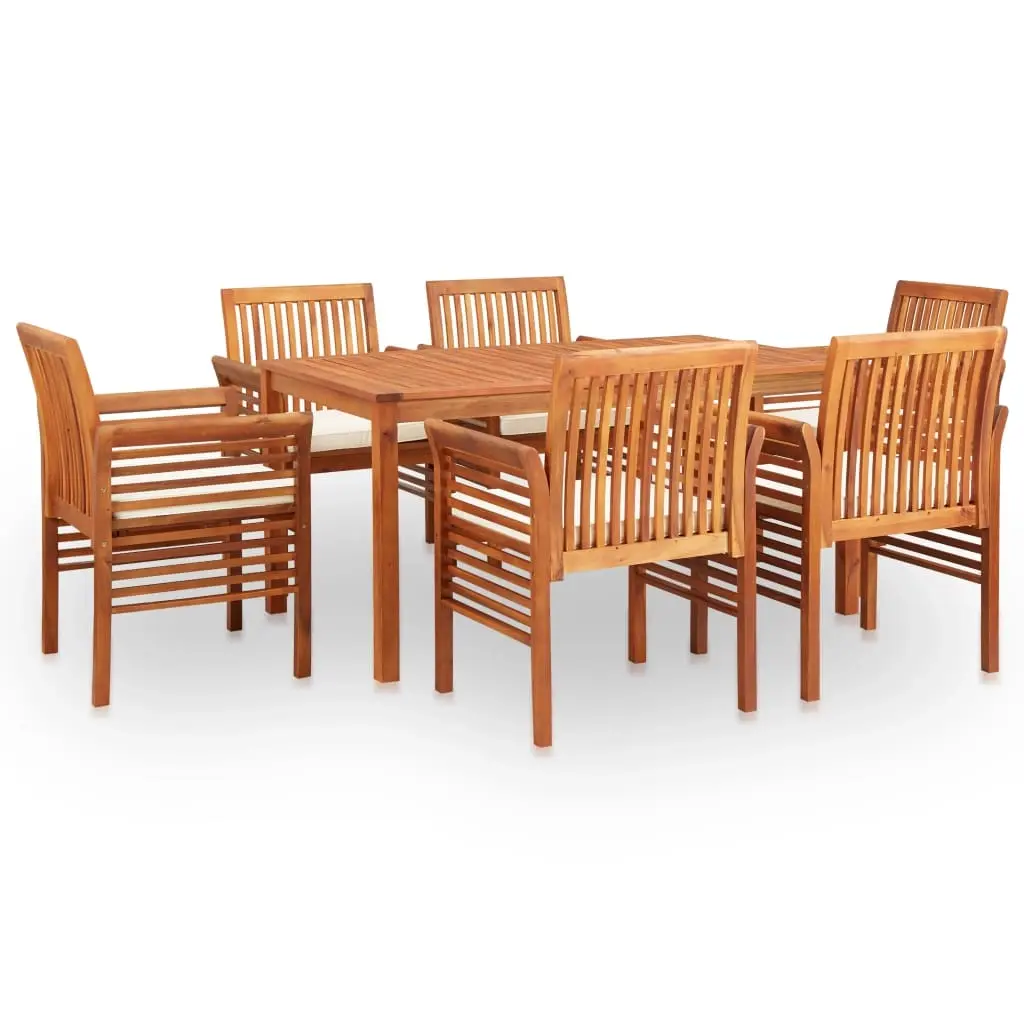 7 Piece Outdoor Dining Set with Cushions Solid Wood Acacia 278898 - Furniture
