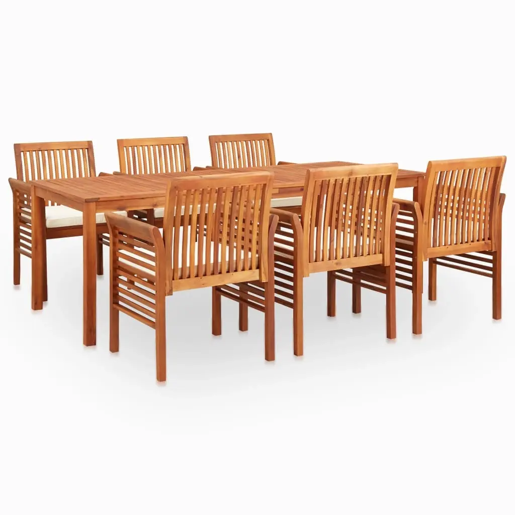 7 Piece Outdoor Dining Set with Cushions Solid Wood Acacia 278899 - Furniture