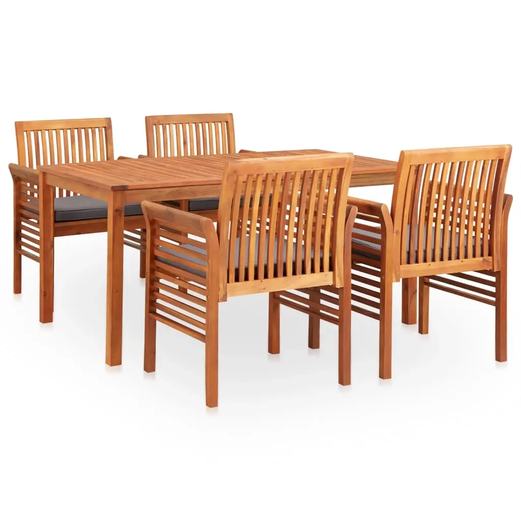 5 Piece Outdoor Dining Set with Cushions Solid Wood Acacia 278903 - Furniture