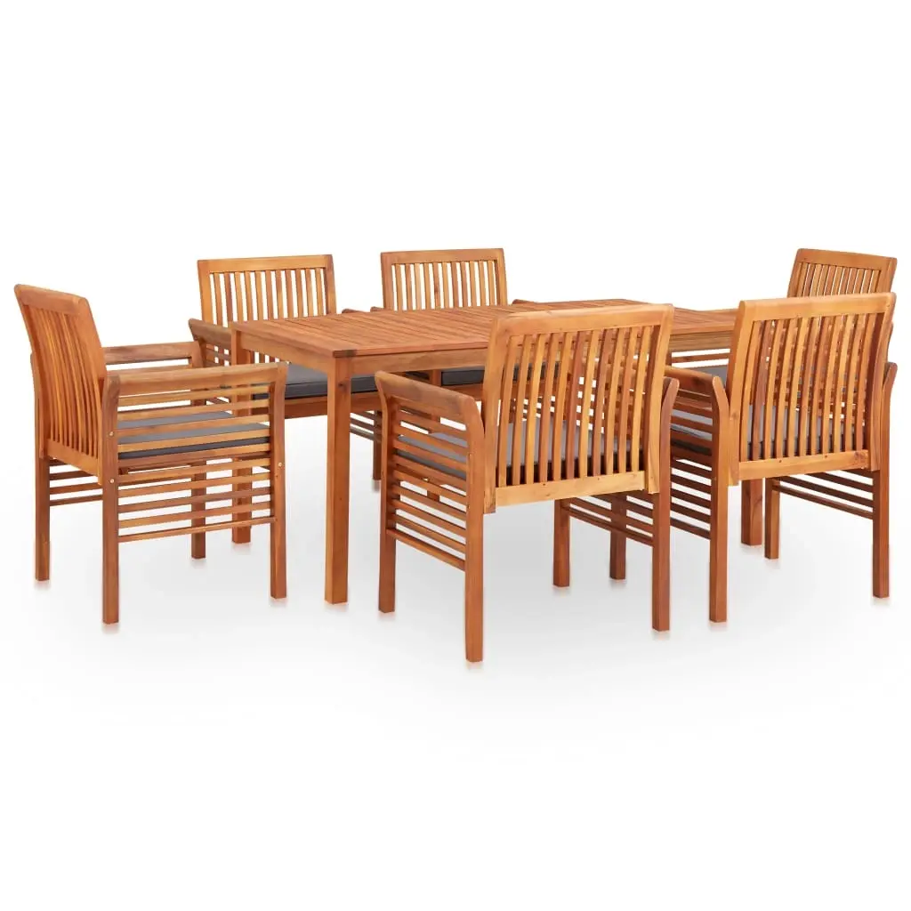 7 Piece Outdoor Dining Set with Cushions Solid Wood Acacia 278904 - Furniture