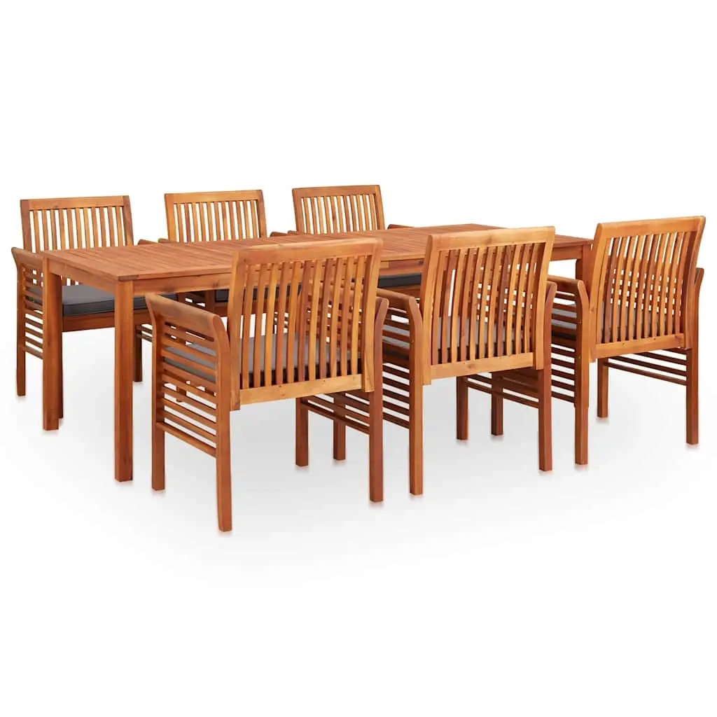 7 Piece Outdoor Dining Set with Cushions Solid Wood Acacia 278905 - Furniture
