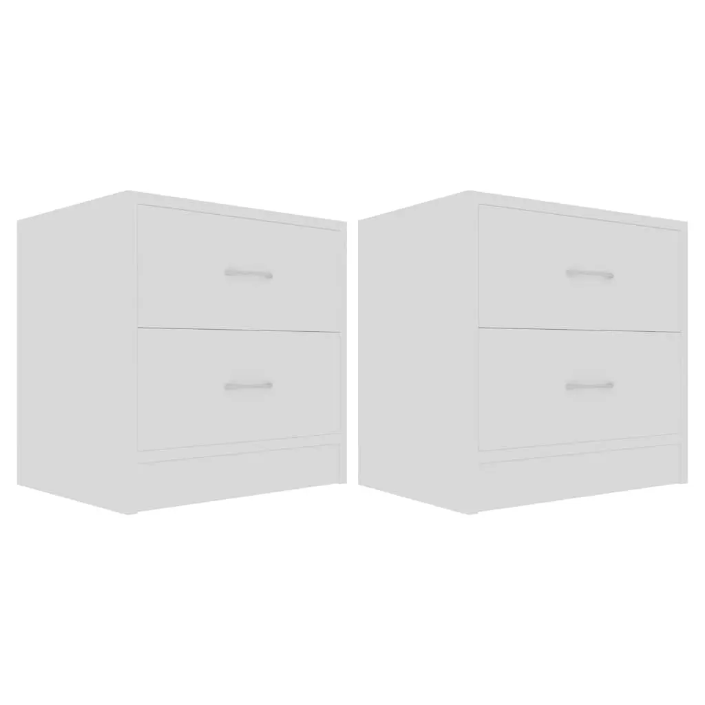 Bedside Cabinets 2 pcs White 40x30x40 cm Engineered Wood 801036 - Furniture