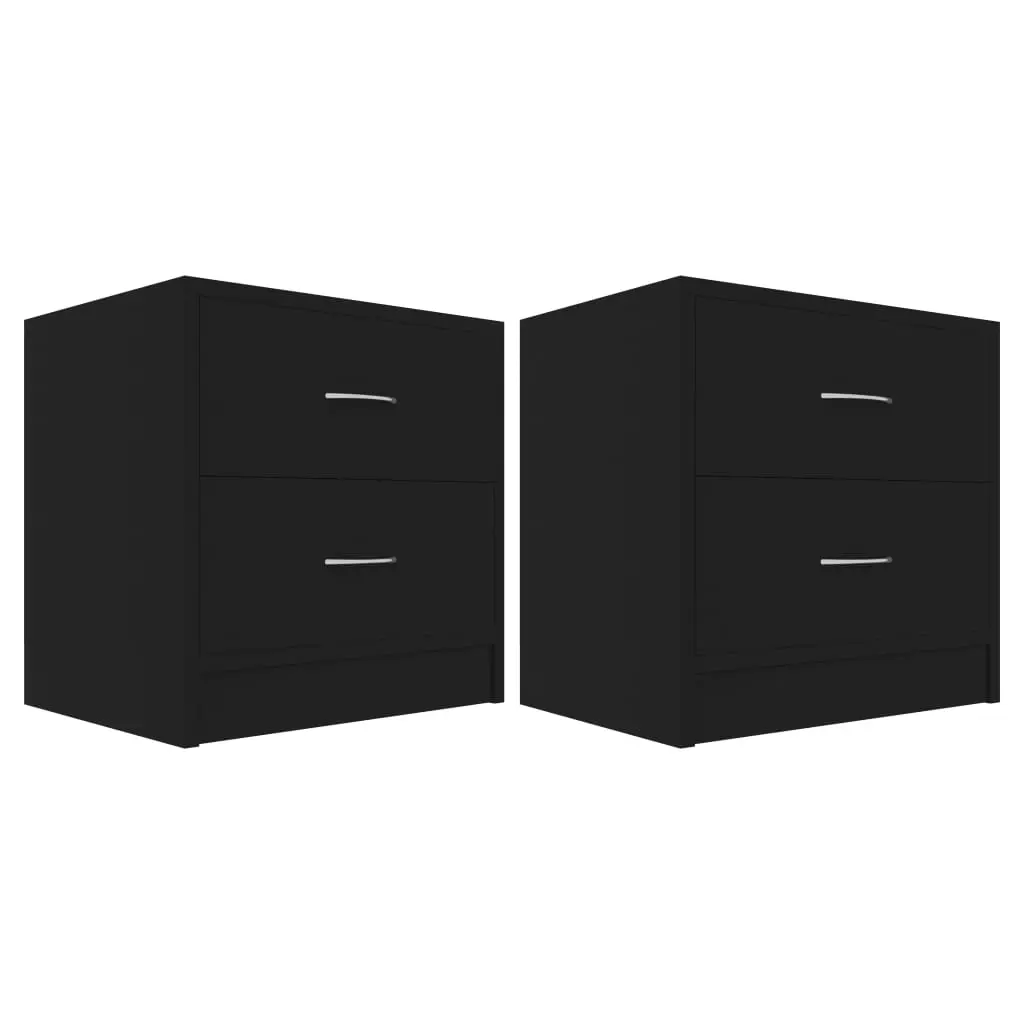 Bedside Cabinets 2 pcs Black 40x30x40 cm Engineered Wood 801038 - Furniture