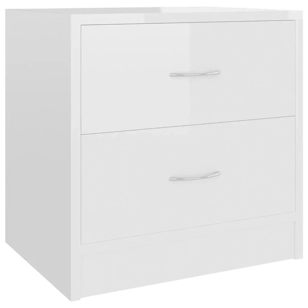 Bedside Cabinet High Gloss White 40x30x40 cm Engineered Wood 801047 - Furniture