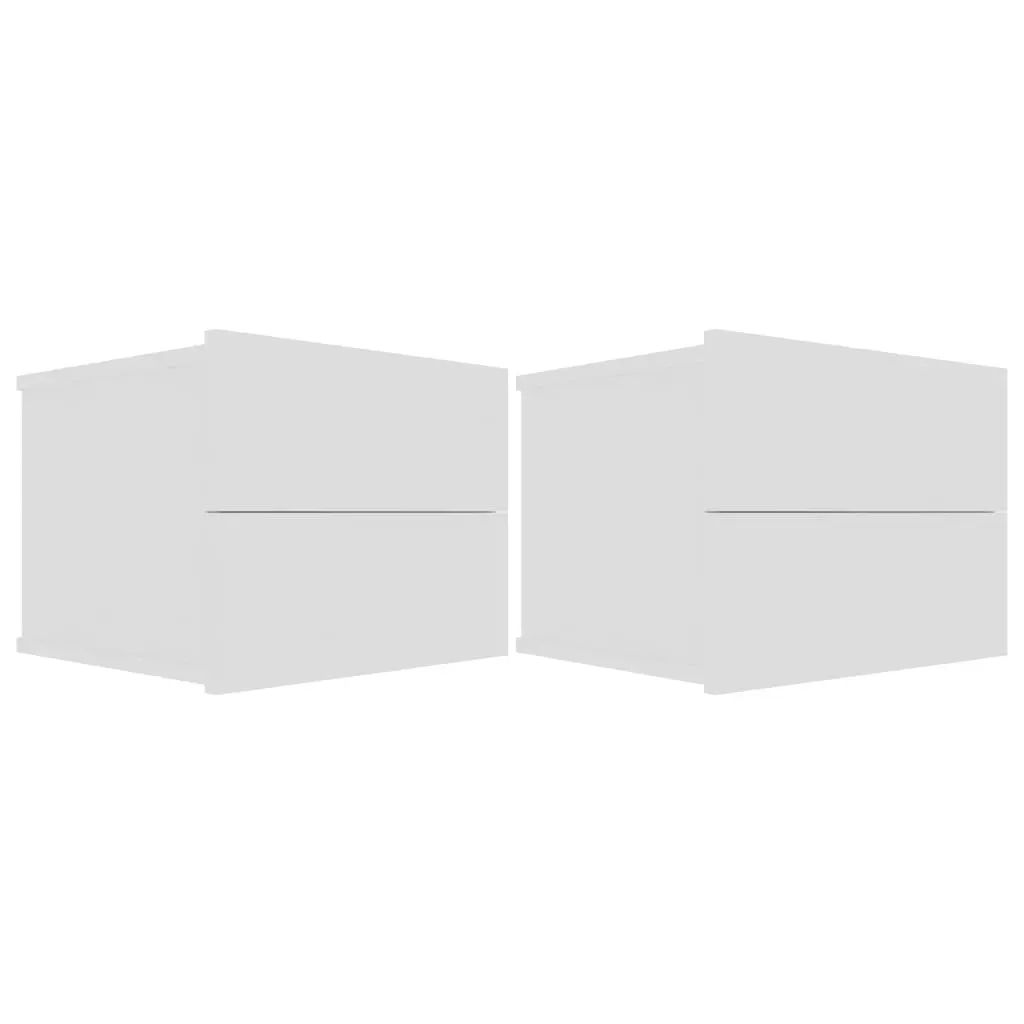Bedside Cabinets 2 pcs White 40x30x30 cm Engineered Wood 801054 - Furniture