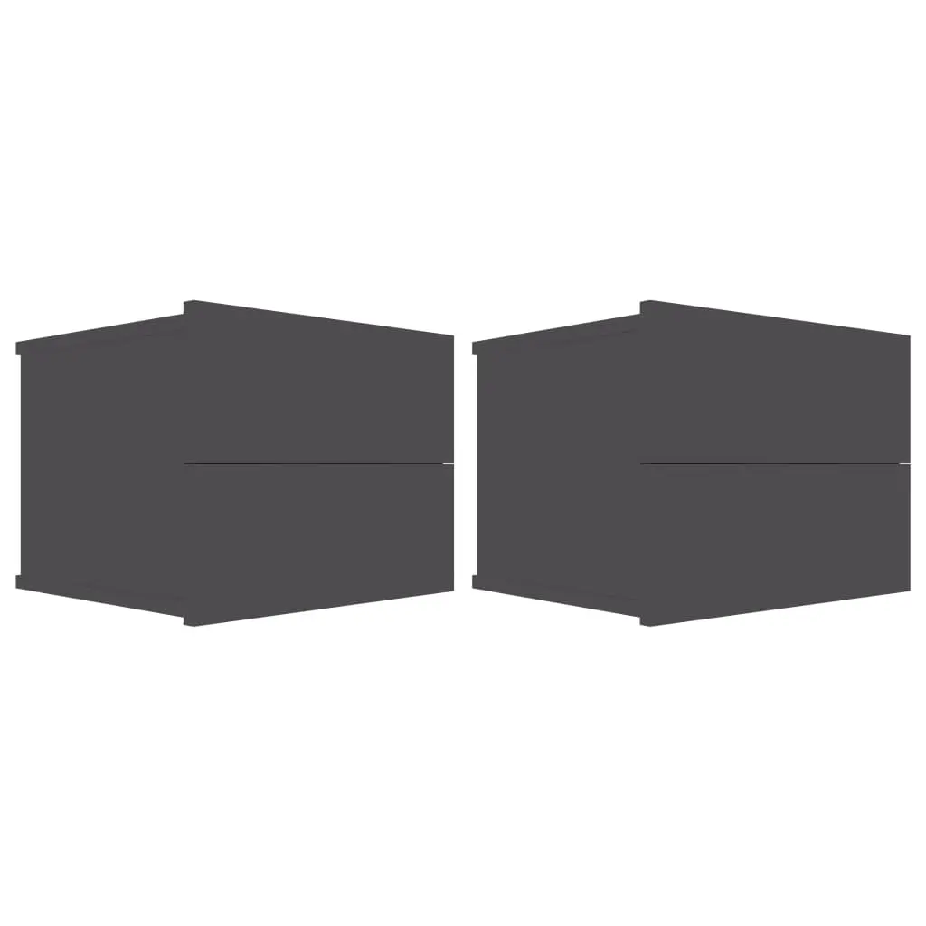 Bedside Cabinets 2 pcs Grey 40x30x30 cm Engineered Wood 801058 - Furniture