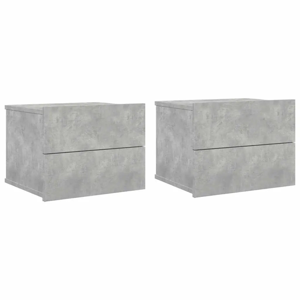 Bedside Cabinets 2 pcs Concrete Grey 40x30x30 cm Engineered Wood 801062 - Furniture