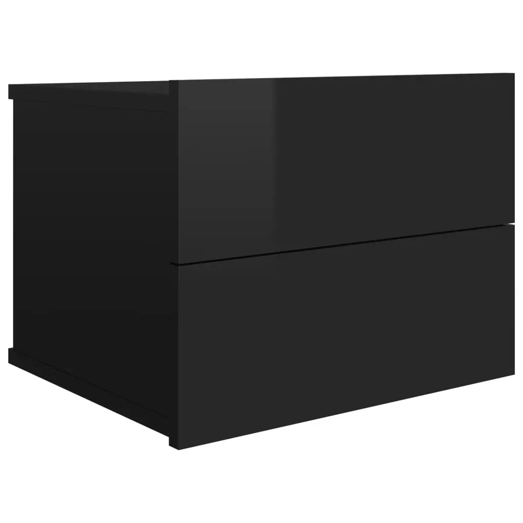 Bedside Cabinet High Gloss Black 40x30x30 cm Engineered Wood 801067 - Furniture