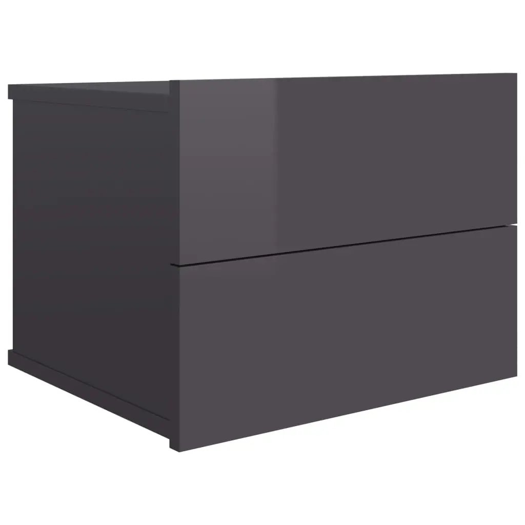 Bedside Cabinet High Gloss Grey 40x30x30 cm Engineered Wood 801069 - Furniture