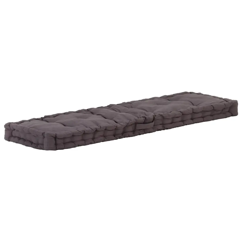 Pallet Floor Cushion Cotton 120x40x7 cm Anthracite 48675 - Home & Garden