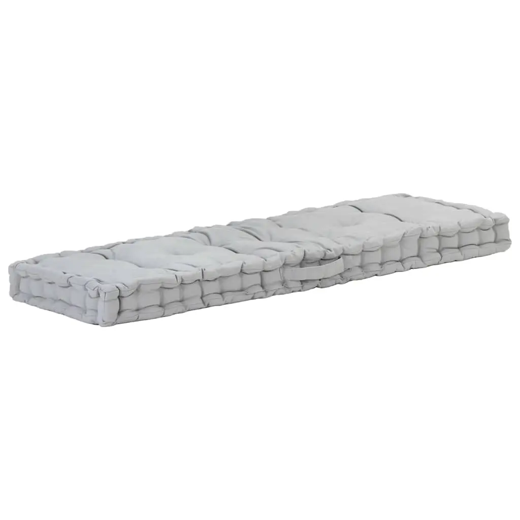 Pallet Floor Cushion Cotton 120x40x7 cm Grey 48677 - Home & Garden