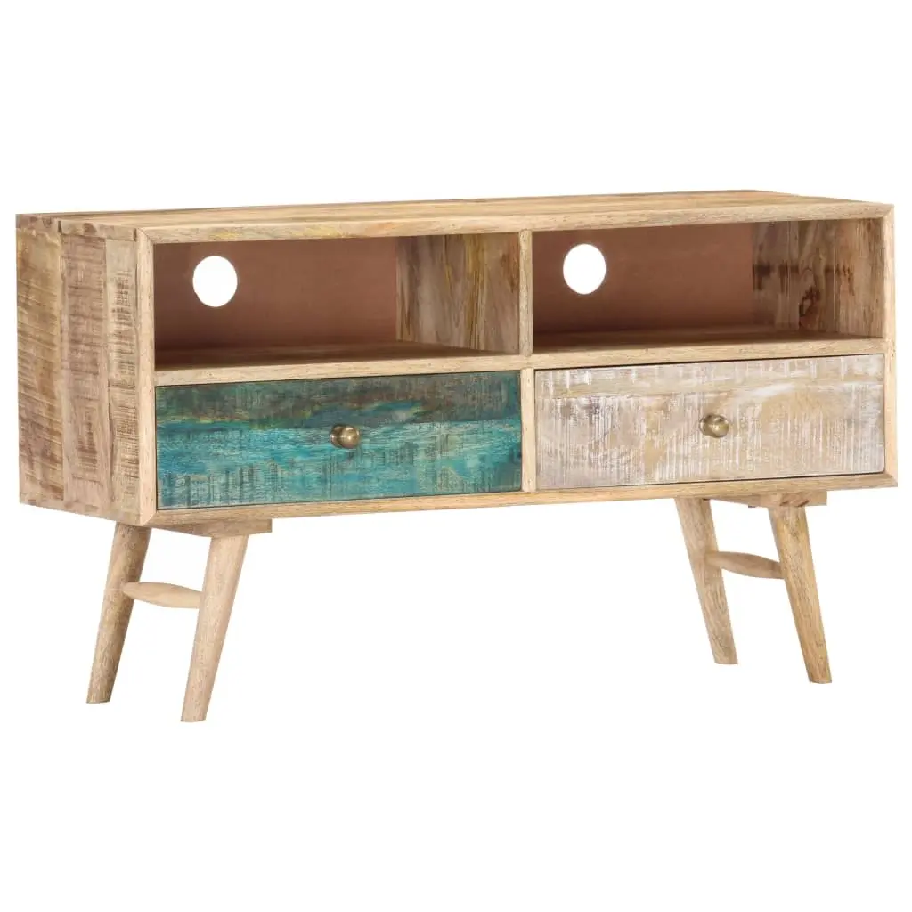TV Cabinet 88x30x50 cm Solid Mango Wood 287368 - Furniture