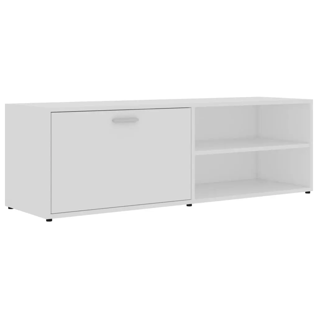 TV Cabinet White 120x34x37 cm Engineered Wood 801152 - Furniture