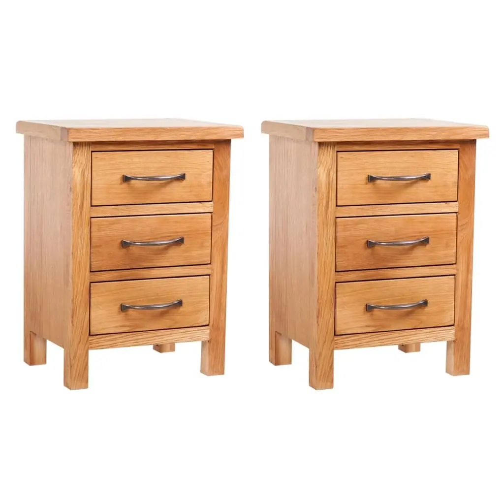 Nightstands 2 pcs 40x30x54 cm Solid Oak Wood 3053415 - Furniture