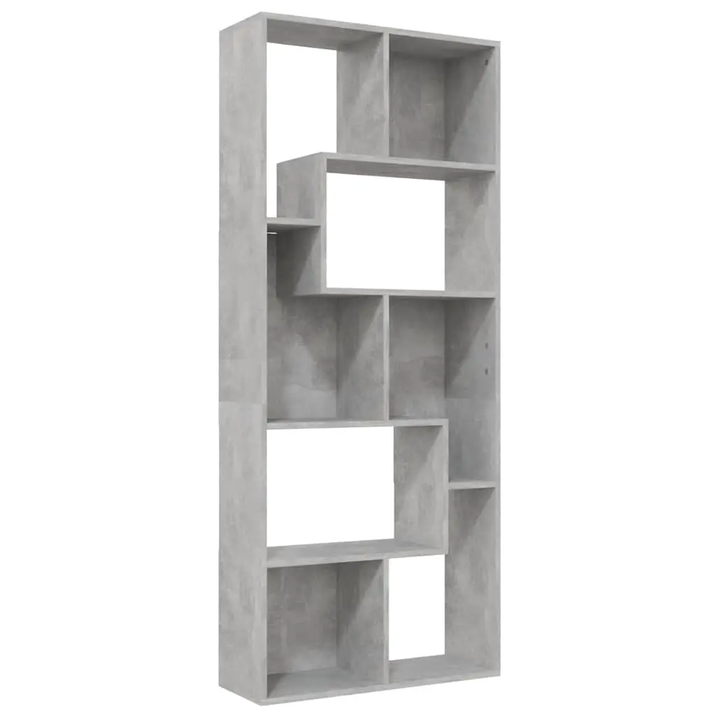 Book Cabinet Concrete Grey 67x24x161 cm Engineered Wood 801881 - Furniture