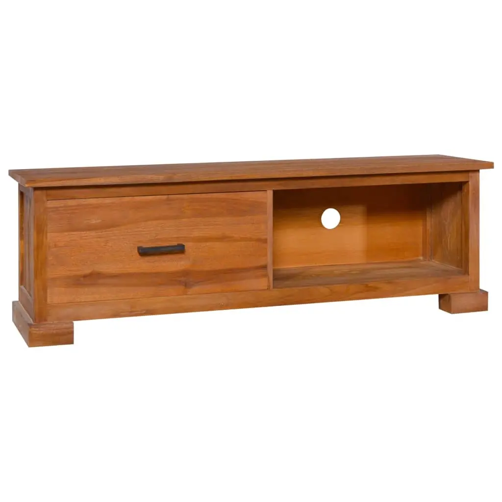 TV Cabinet 112x30x37 cm Solid Teak Wood 289083 - Furniture