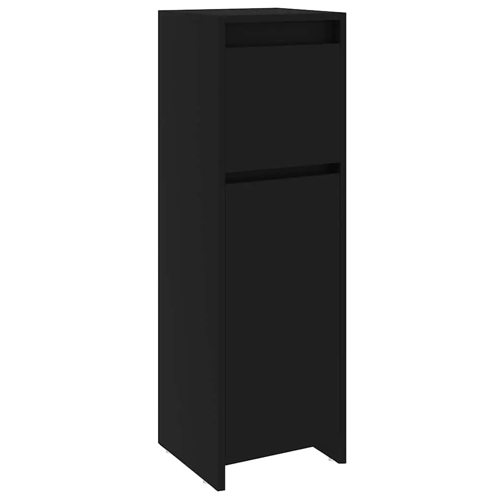 Bathroom Cabinet Black 30x30x95 cm Engineered Wood 802661 - Furniture