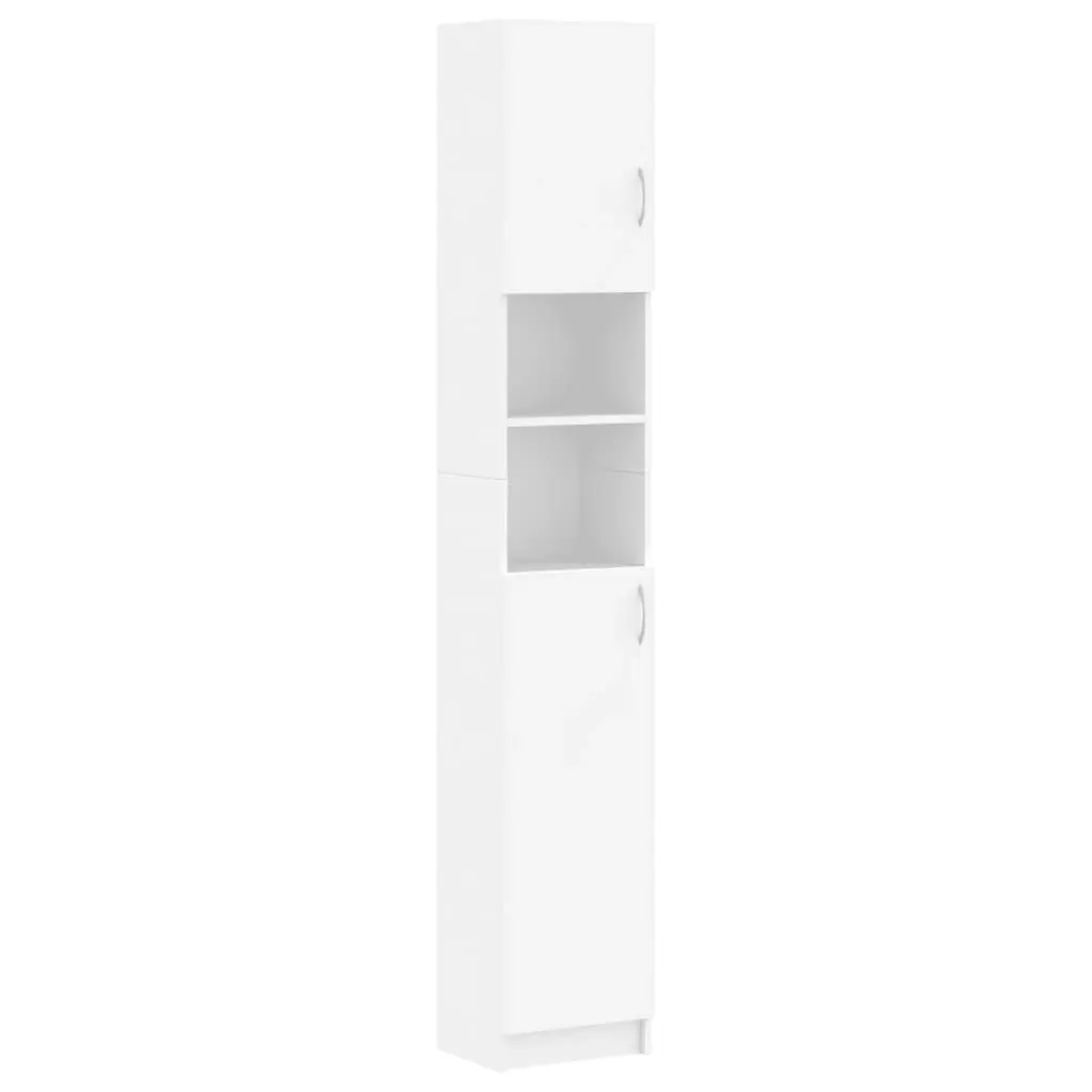 Bathroom Cabinet White 32x25.5x190 cm Engineered Wood 802876 - Furniture