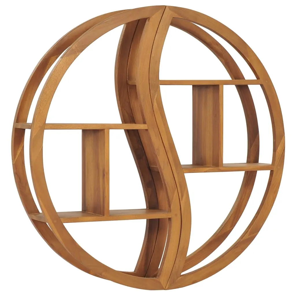 Yin Yang Wall Shelf 100x20x100 cm Solid Wood Teak 320772 - Furniture