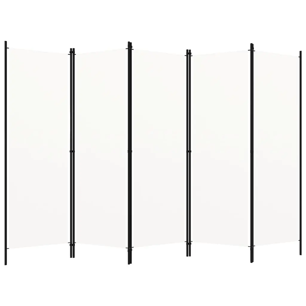 5-Panel Room Divider White 250x180 cm 320723