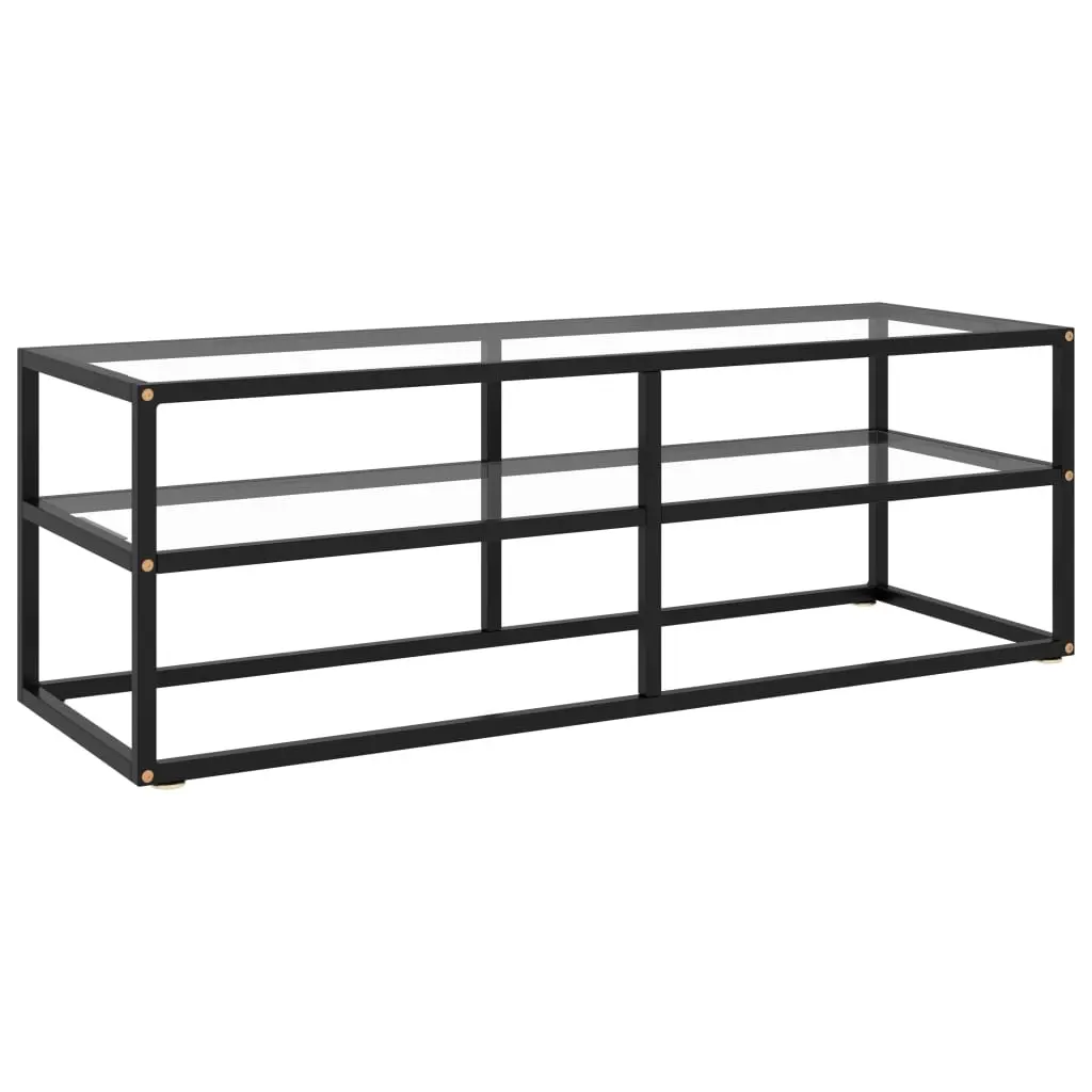 TV Cabinet Black with Tempered Glass 120x40x40 cm 322859 - Furniture