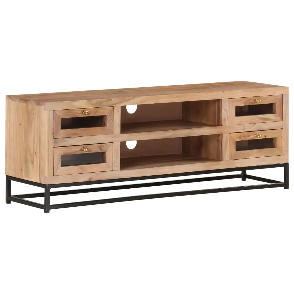 TV Cabinet 110x30x40 cm Solid Acacia Wood 323503 - Furniture