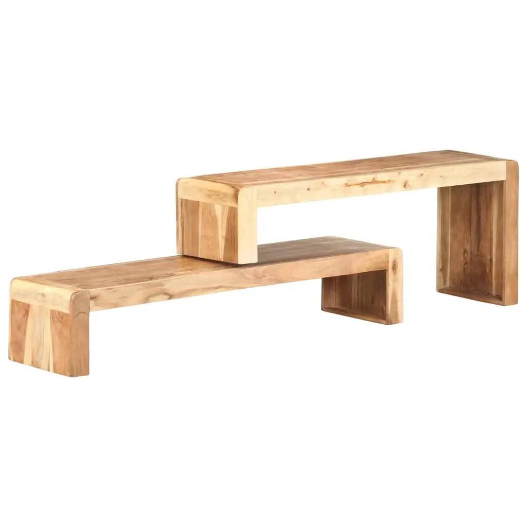 2 Piece TV Cabinet Solid Acacia Wood 323589 - Furniture