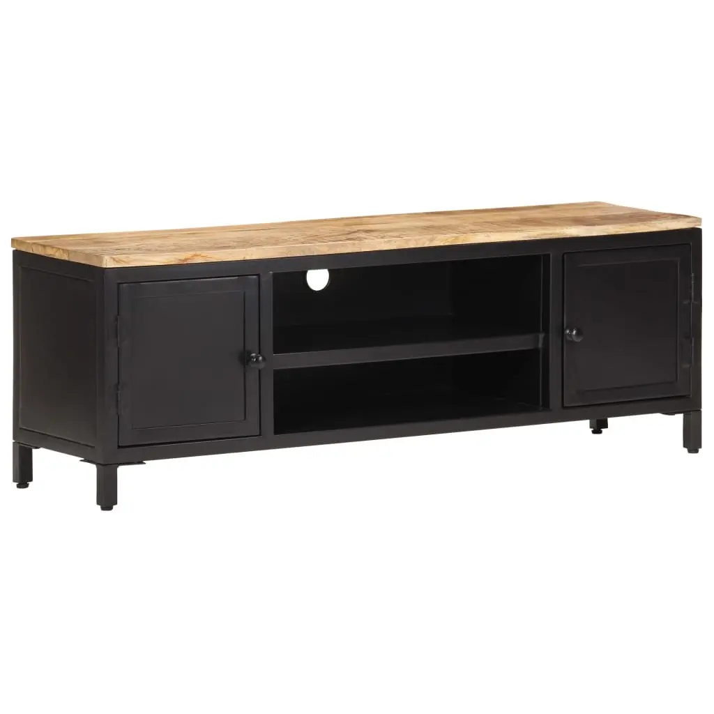 TV Cabinet 120x30x40 cm Solid Rough Mango Wood 321051 - Furniture