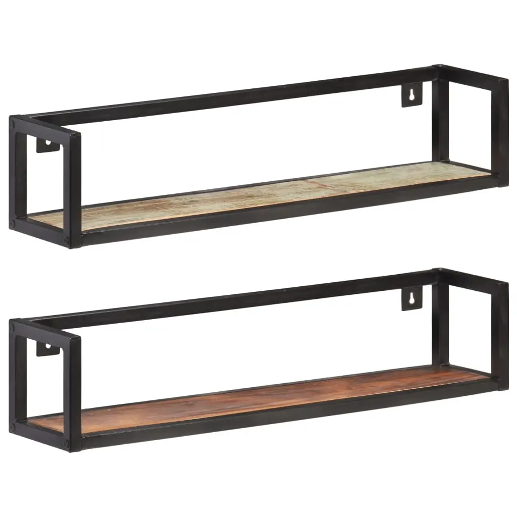 Wall Shelves 2 pcs 80 cm Solid Reclaimed Wood 320671 - Furniture