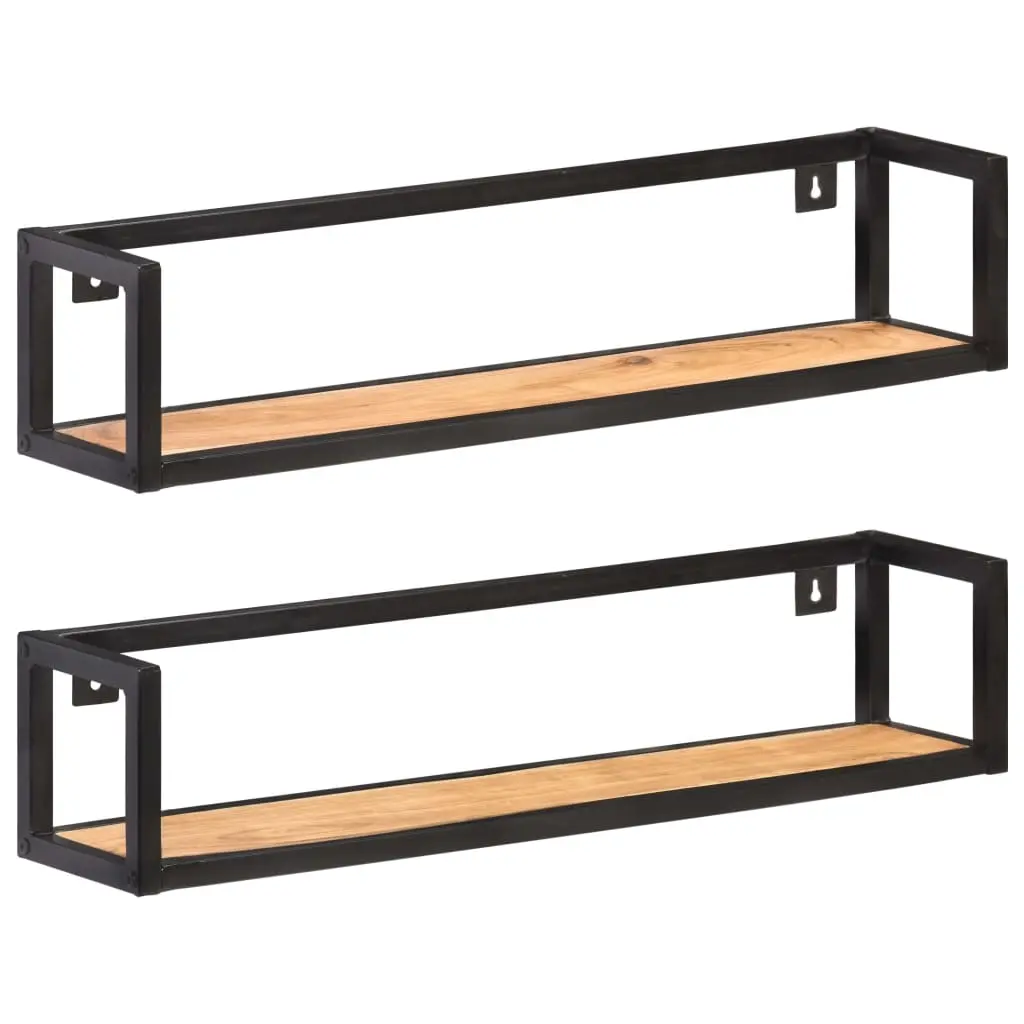 Wall Shelves 2 pcs 80 cm Solid Acacia Wood 320672 - Furniture