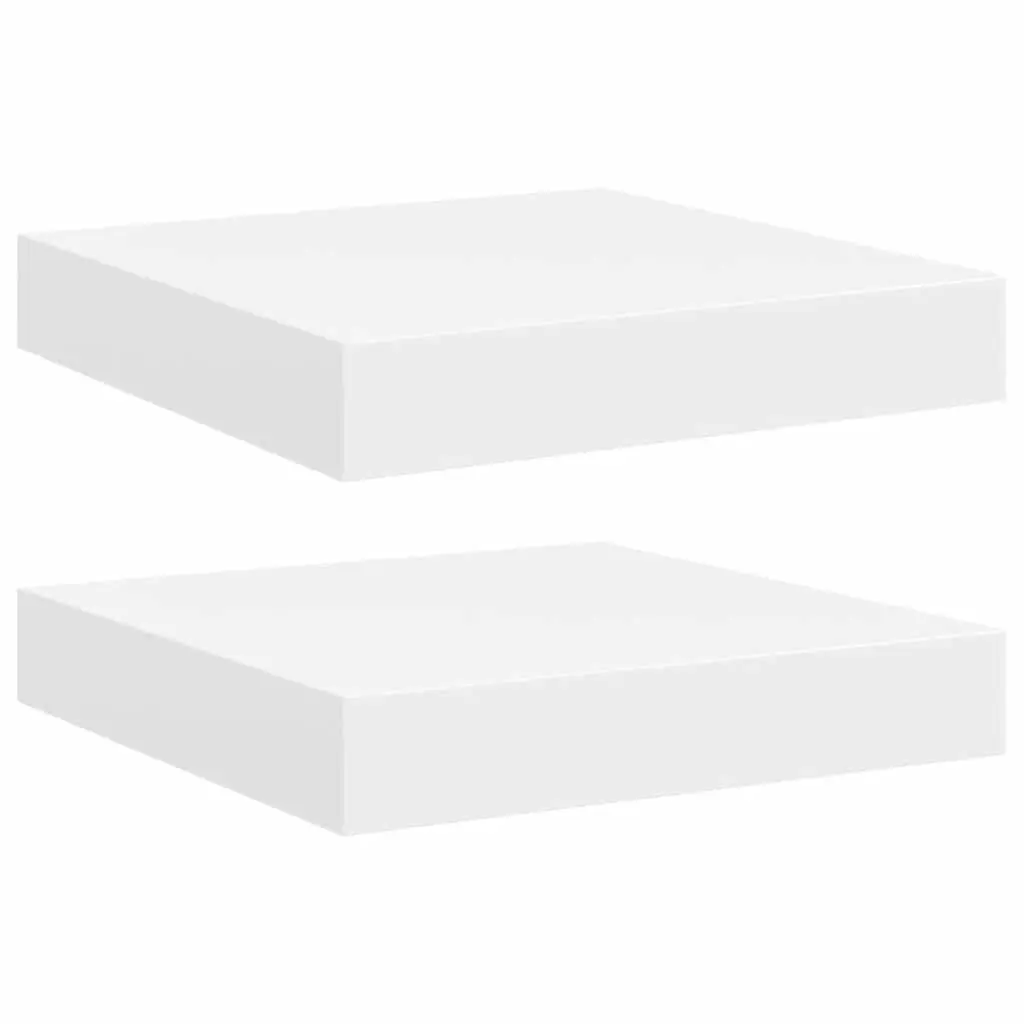 Floating Wall Shelves 2 pcs White 23x23.5x3.8 cm MDF 323803 - Furniture
