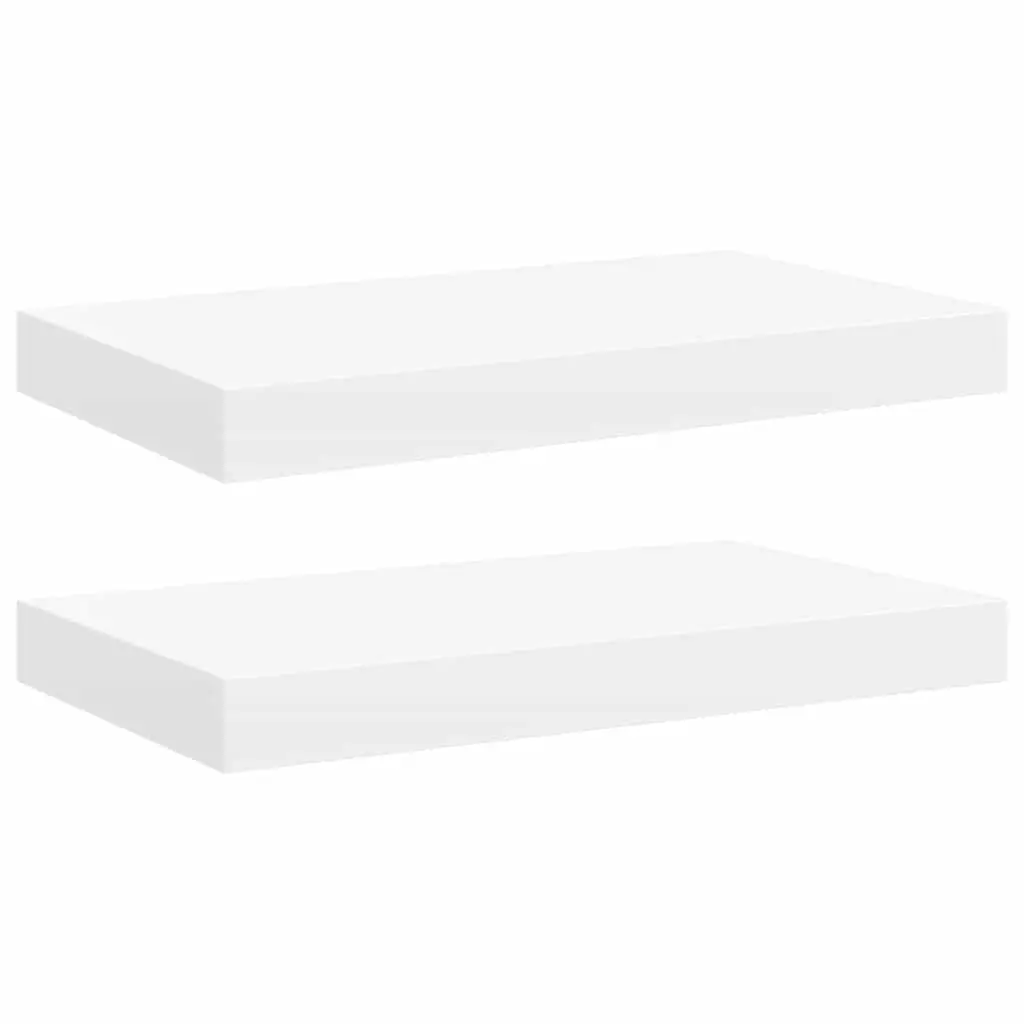 Floating Wall Shelves 2 pcs White 40x23x3.8 cm MDF 323806 - Furniture
