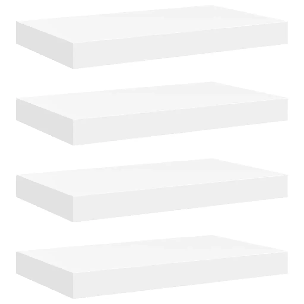Floating Wall Shelves 4 pcs White 40x23x3.8 cm MDF 323807 - Furniture