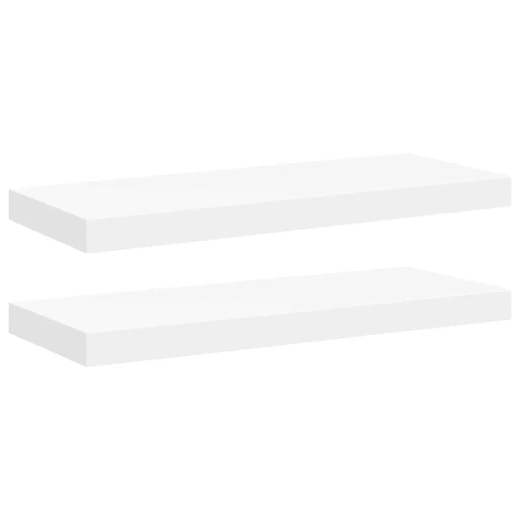Floating Wall Shelves 2 pcs White 60x23.5x3.8 cm MDF 323812 - Furniture