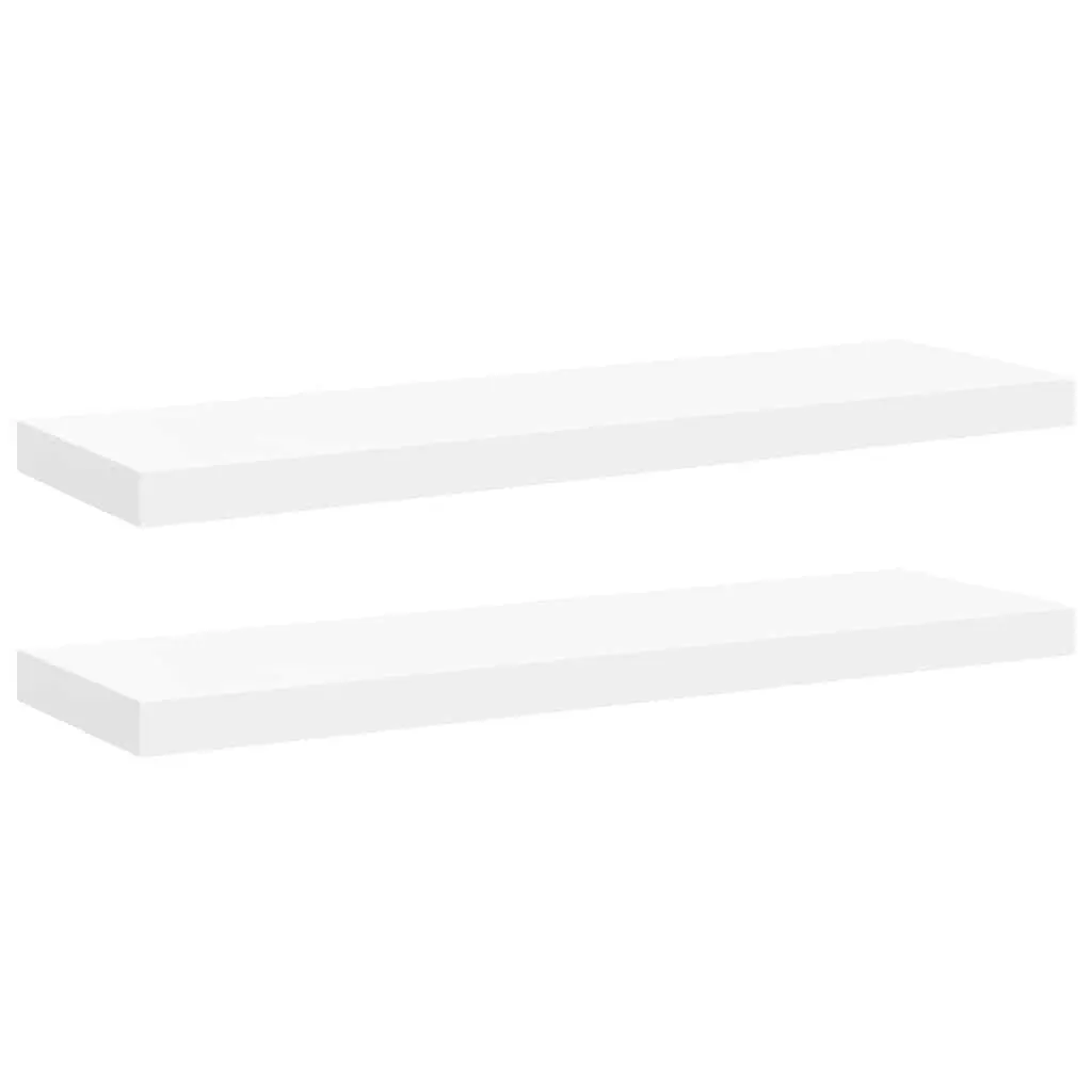 Floating Wall Shelves 2 pcs White 80x23.5x3.8 cm MDF 323815 - Furniture