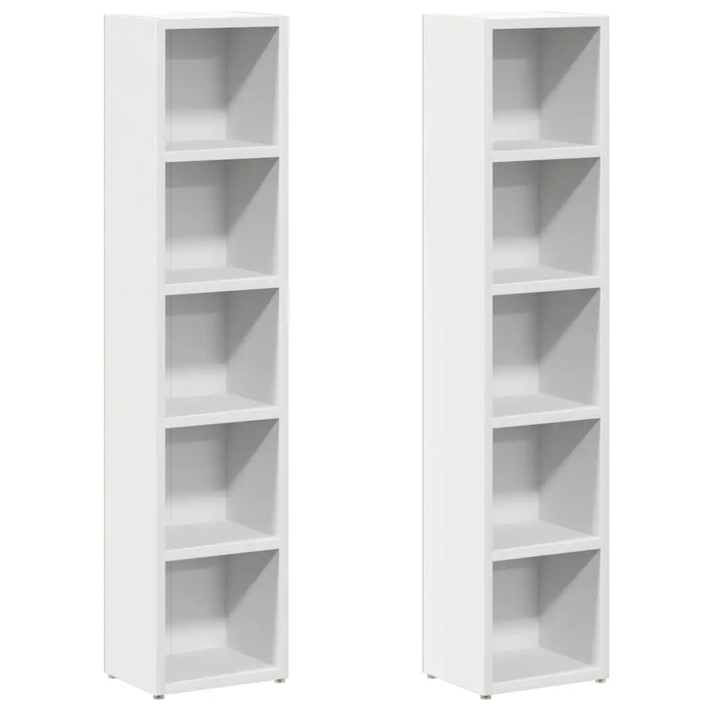 CD Cabinets 2 pcs White 21x16x93.5 cm Engineered Wood 802696 - Furniture