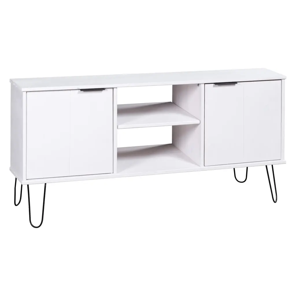 TV Cabinet "New York" White Solid Pine Wood 321145 - Furniture