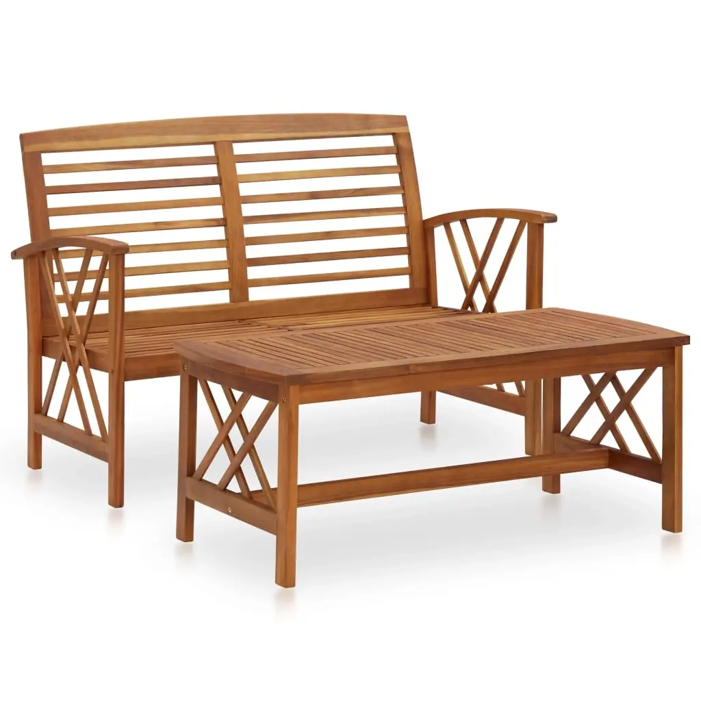 2 Piece Garden Lounge Set Solid Acacia Wood 310272 - Furniture