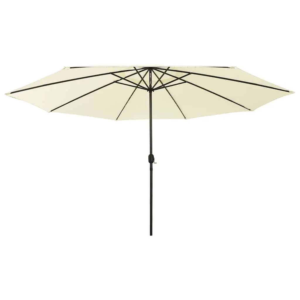 Garden Parasol with LED Lights 400 cm Sand 312530 - Home & Garden
