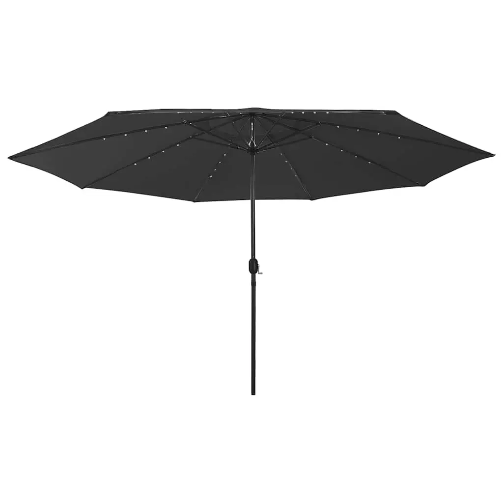 Garden Parasol with LED Lights 400 cm Black 312536 - Home & Garden